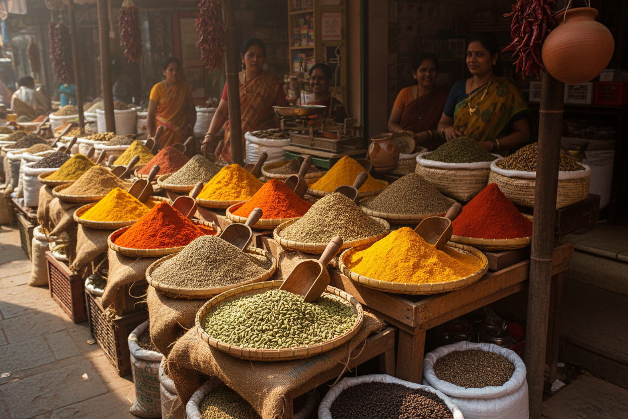 image that shows indian spices ,traditionally sourced